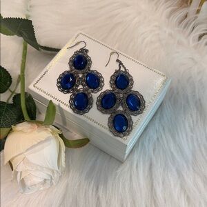 Elegant Blue Gemstone Earrings